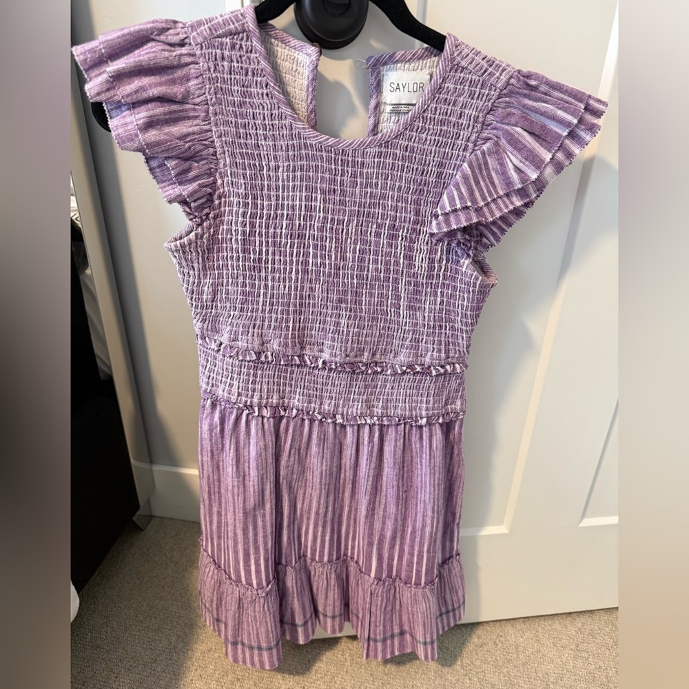 SAYLOR Purple Ruffled Mini Dress
